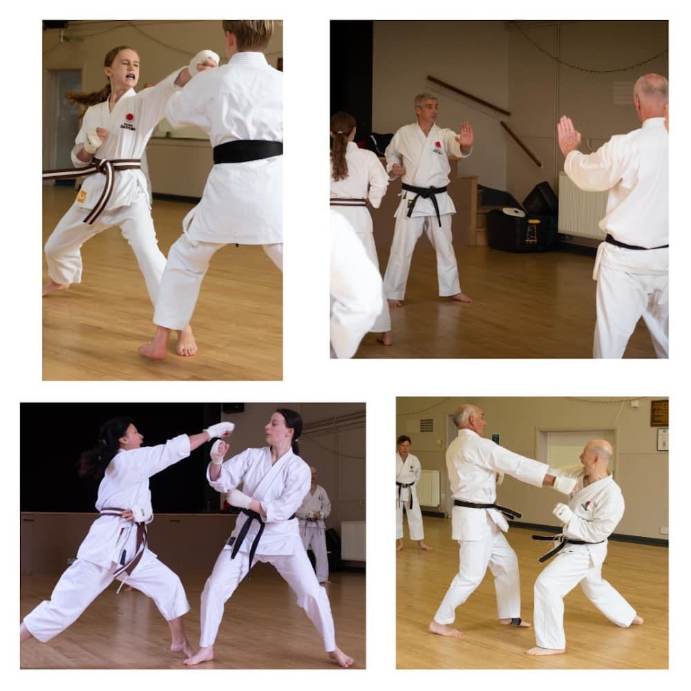 Images of JKA Bass Rock Karate practicing Kumite